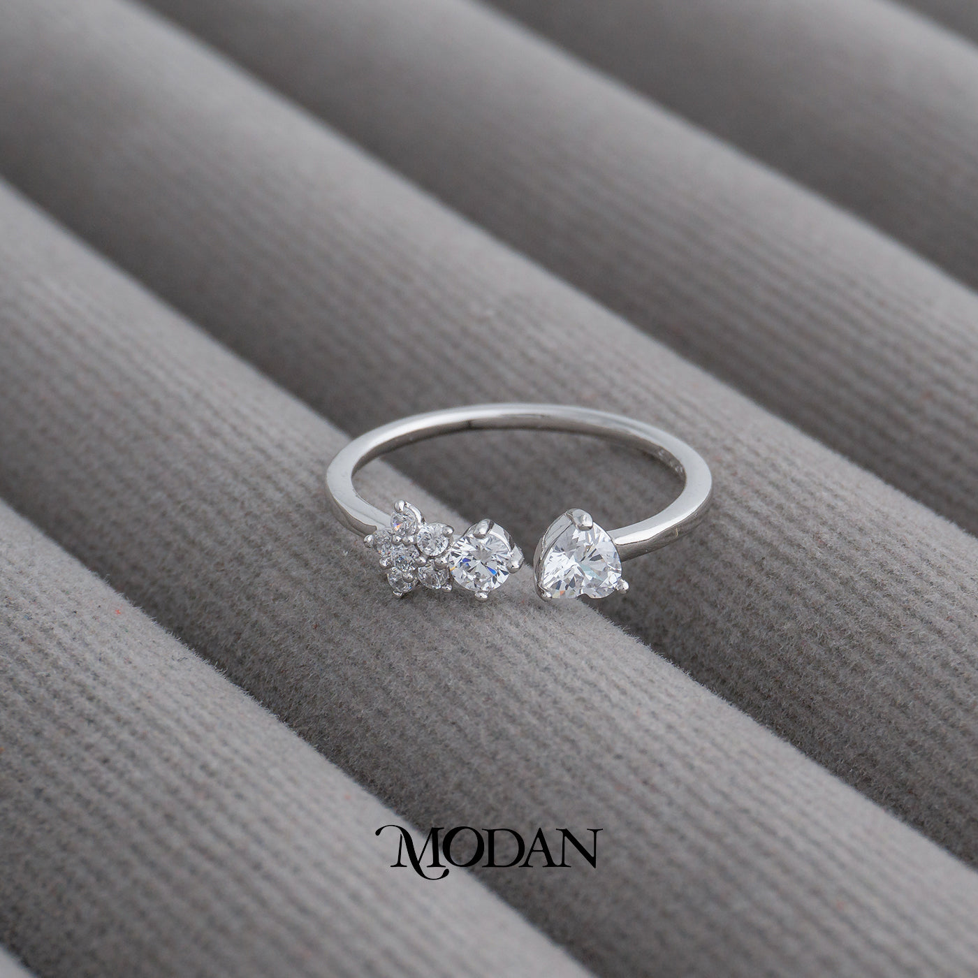Minimalist Heart And Flower Adjustable Ring Cincin Minimalis Hati Dan Bunga Hypoallergenic Gold Plated