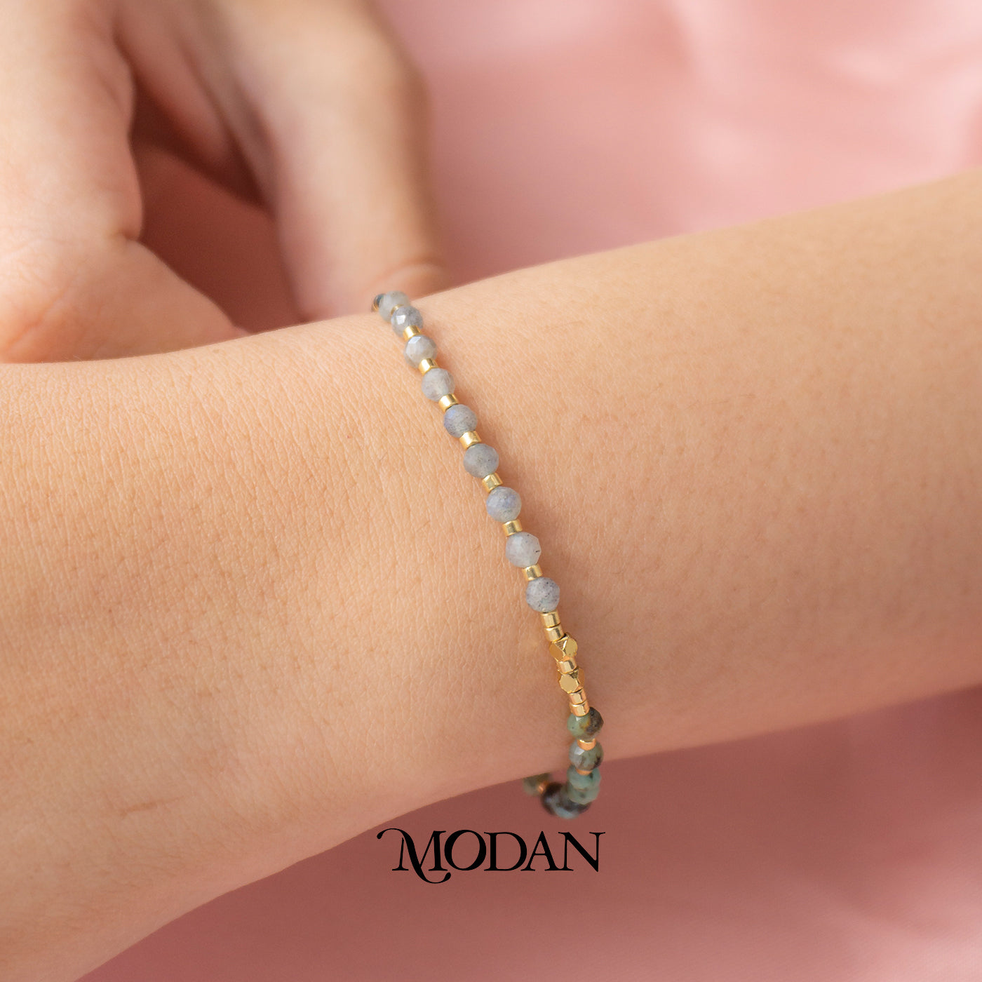 Summer Colorful Beads Golden Adjustable Bracelet Gelang Tali Serut Warna Warni Hypoallergenic Gold Plated