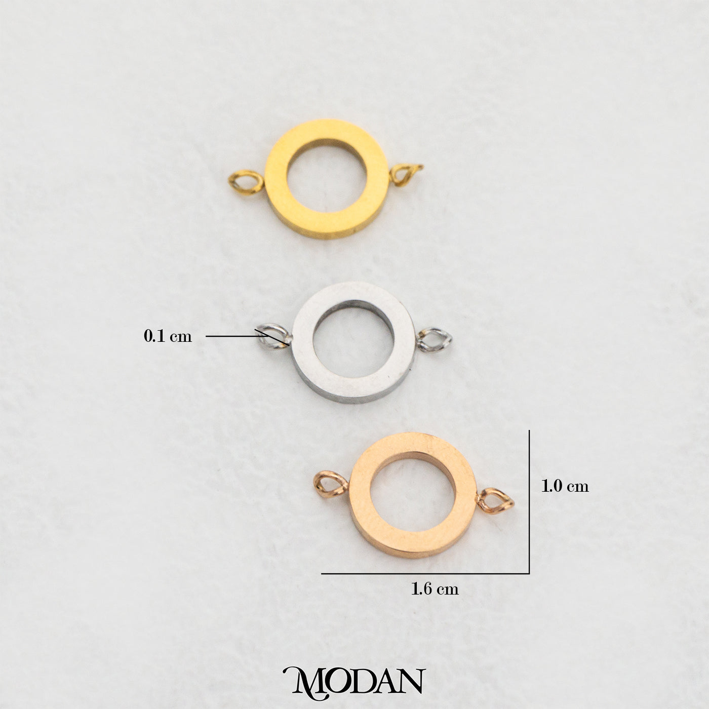 Simple Round Plain DIY Connector Bulat Hypoallergenic Stainless Steel