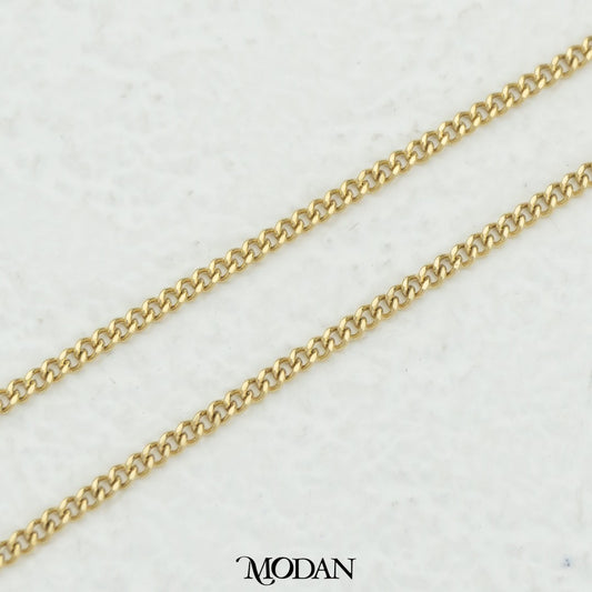 Curb Chain Necklace Daily Wear 46cm Rantai Kalung Hypoallergenic Gold Filled