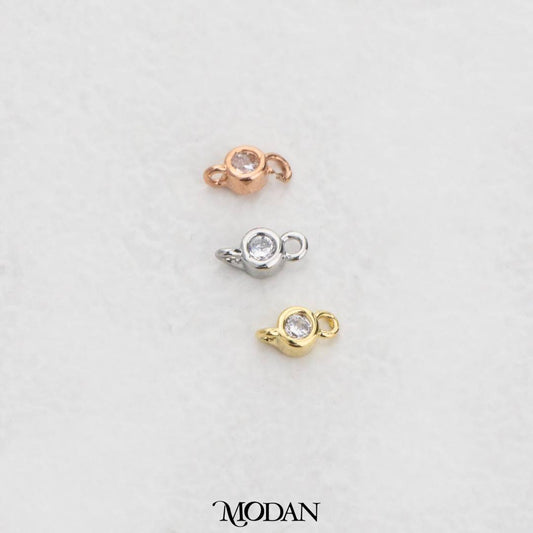 Tiny Round Simple DIY Connector Bulat Hypoallergenic Gold Plated