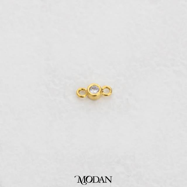 Tiny Golden Round Simple DIY Connector Bulat Hypoallergenic Gold Plated