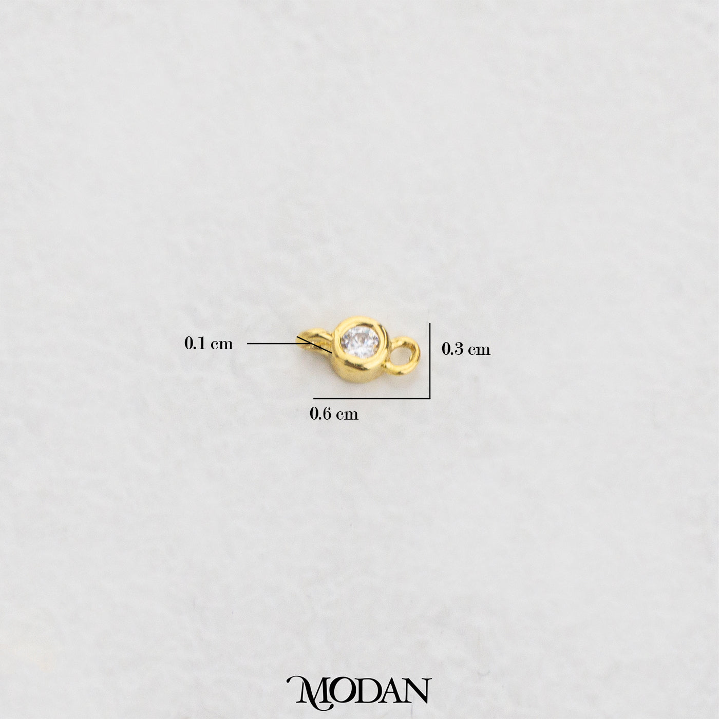 Mini Golden Round Simple DIY Connector Bulat Hypoallergenic Gold Plated