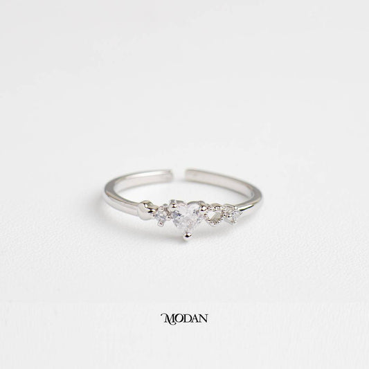 Minimalist Dainty Heart Adjustable Ring Cincin Hati Kecil Hypoallergenic Gold Plated