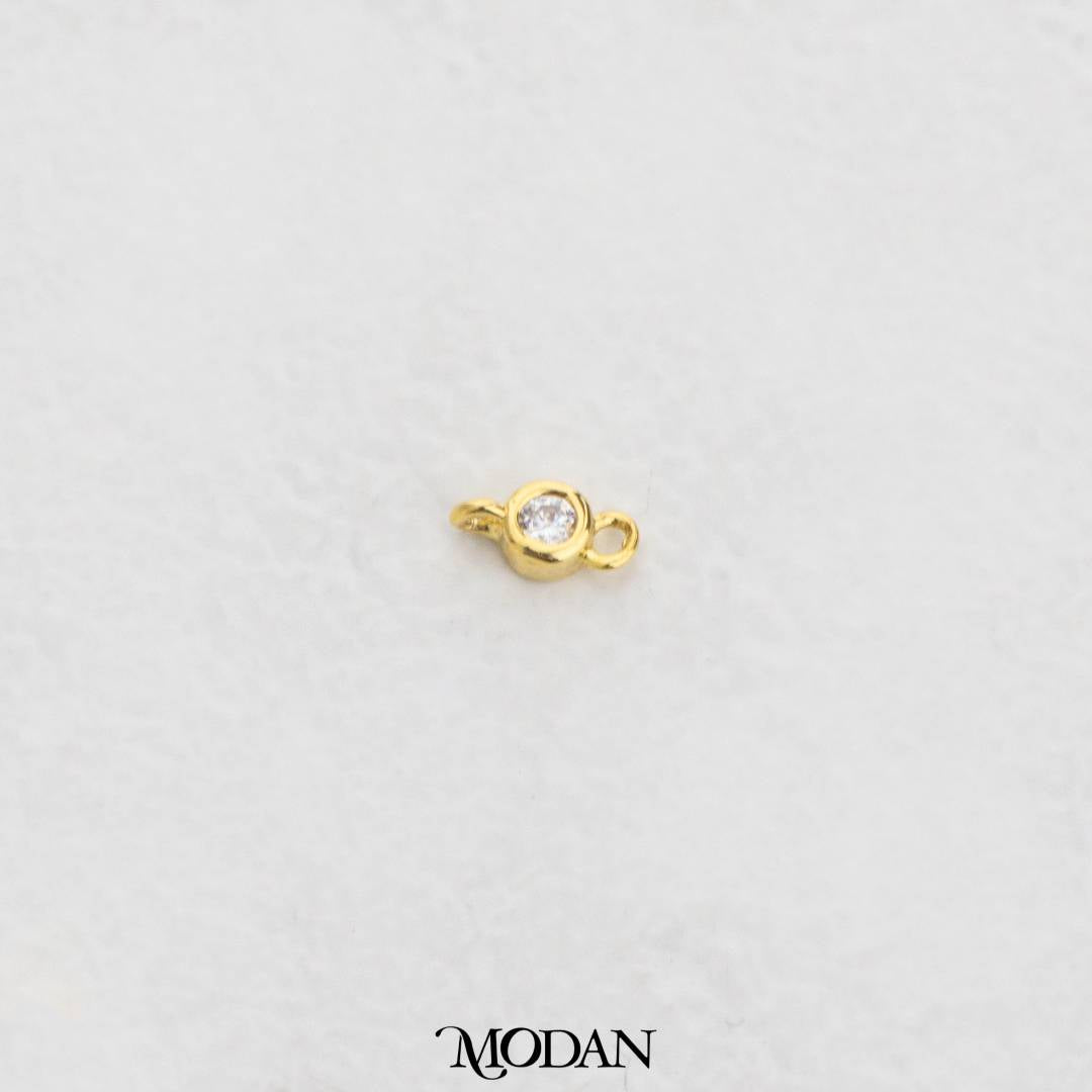 Mini Golden Round Simple DIY Connector Bulat Hypoallergenic Gold Plated