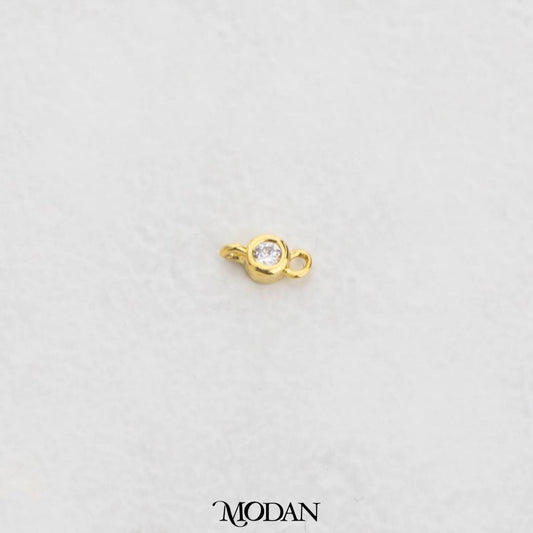 Mini Golden Round Simple DIY Connector Bulat Hypoallergenic Gold Plated