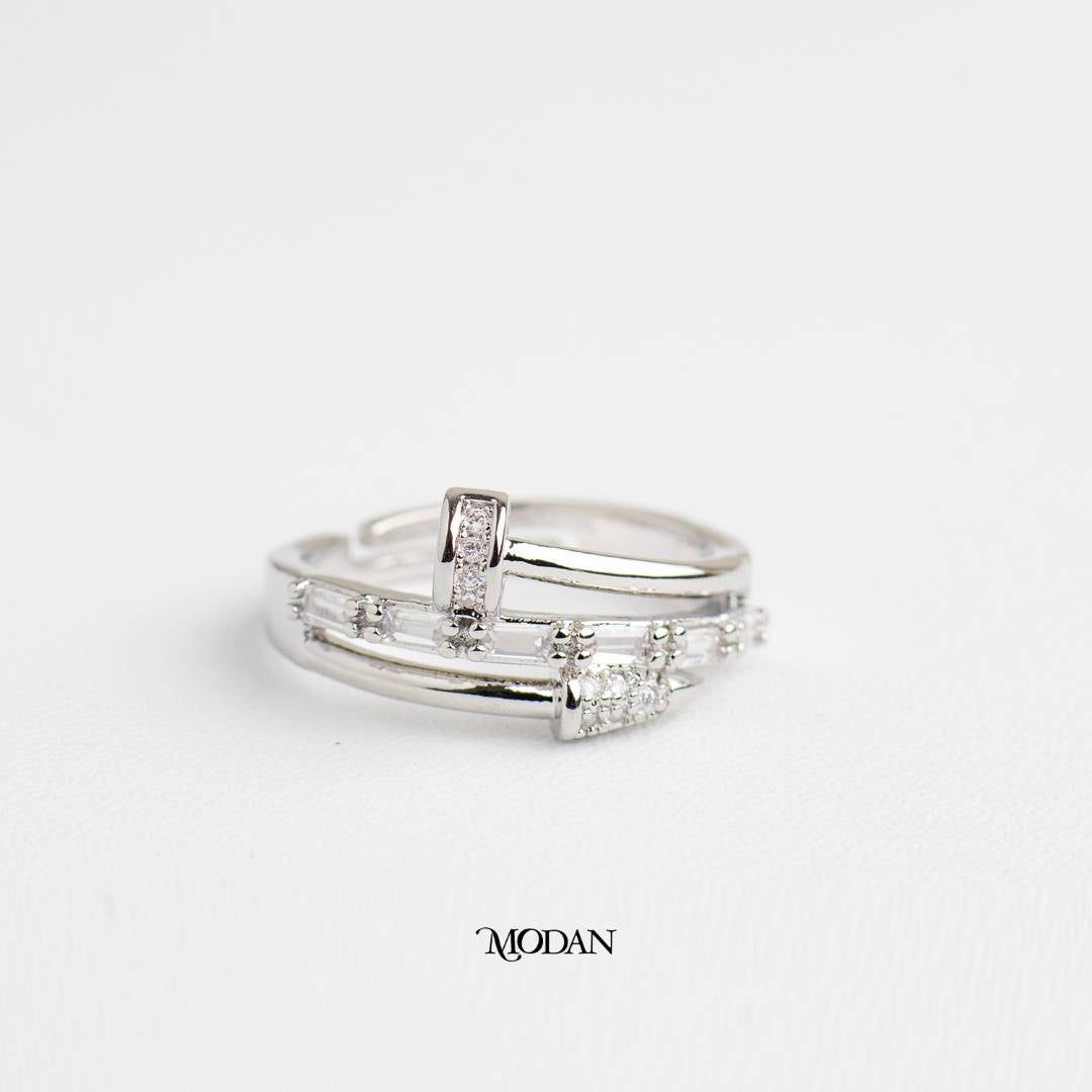 Sparkling Twisted Nail Spiral Ring Cincin Paku Melilit Hypoallergenic Gold Plated