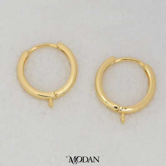 Plain Round Hoops Earring DIY Earrings Findings Pengait Anting Bulat Polos Unfinished Hypoallergenic Gold Filled