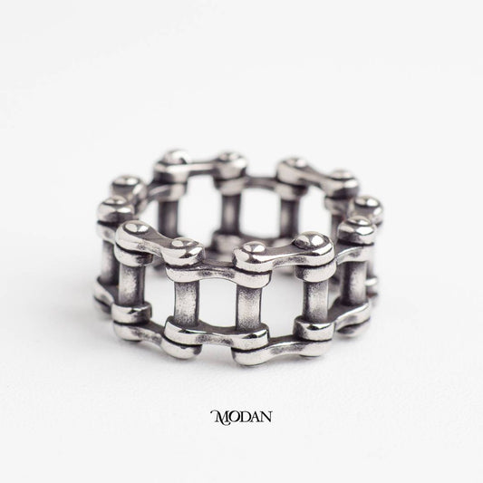 Vintage Gothic Mechanical Link Ring Cincin Pria Rantai Mekanik Vintage Hypoallergenic Stainless Steel