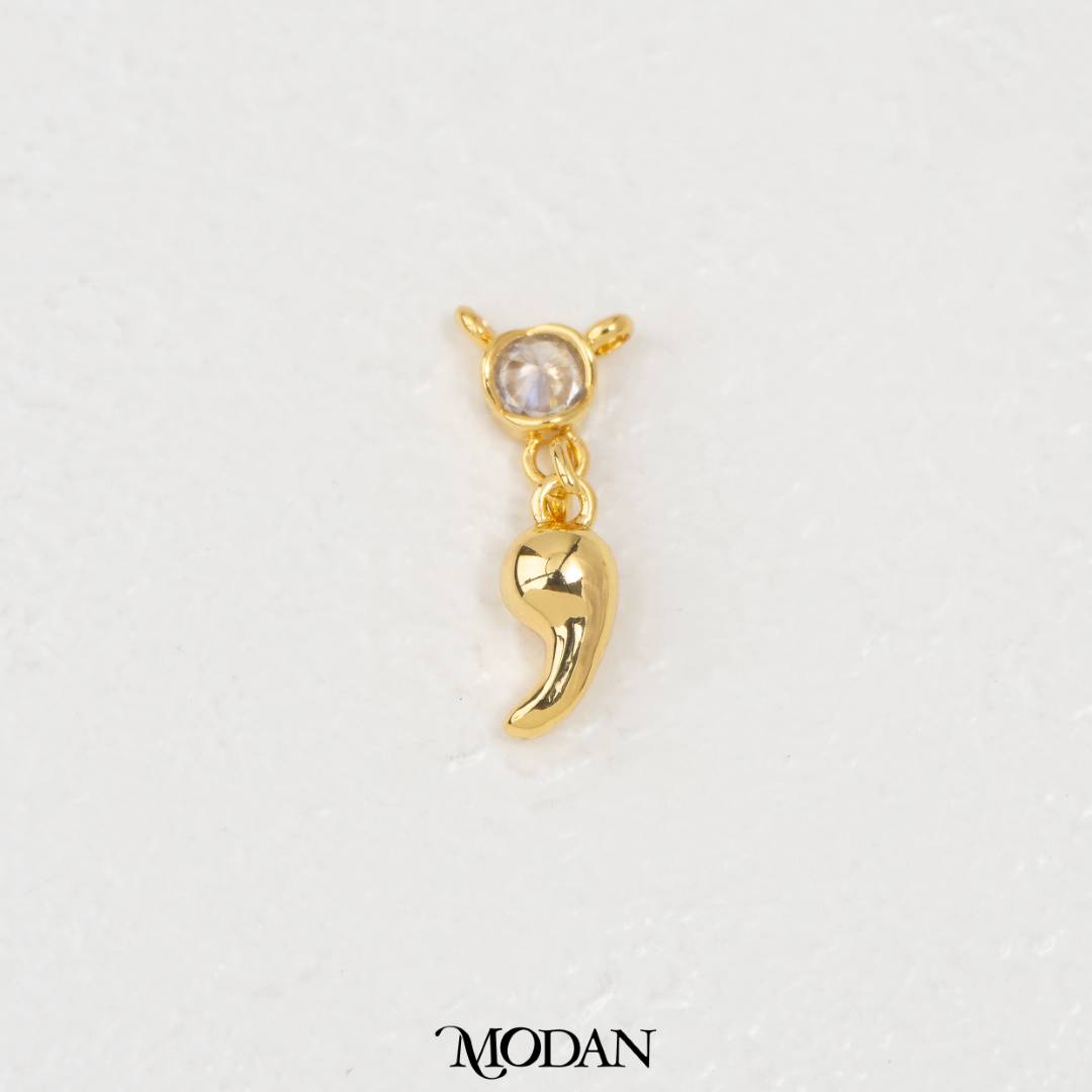 Semicolon Symbol DIY Connector Liontin Konektor Titik Koma Hypoallergenic Gold Filled