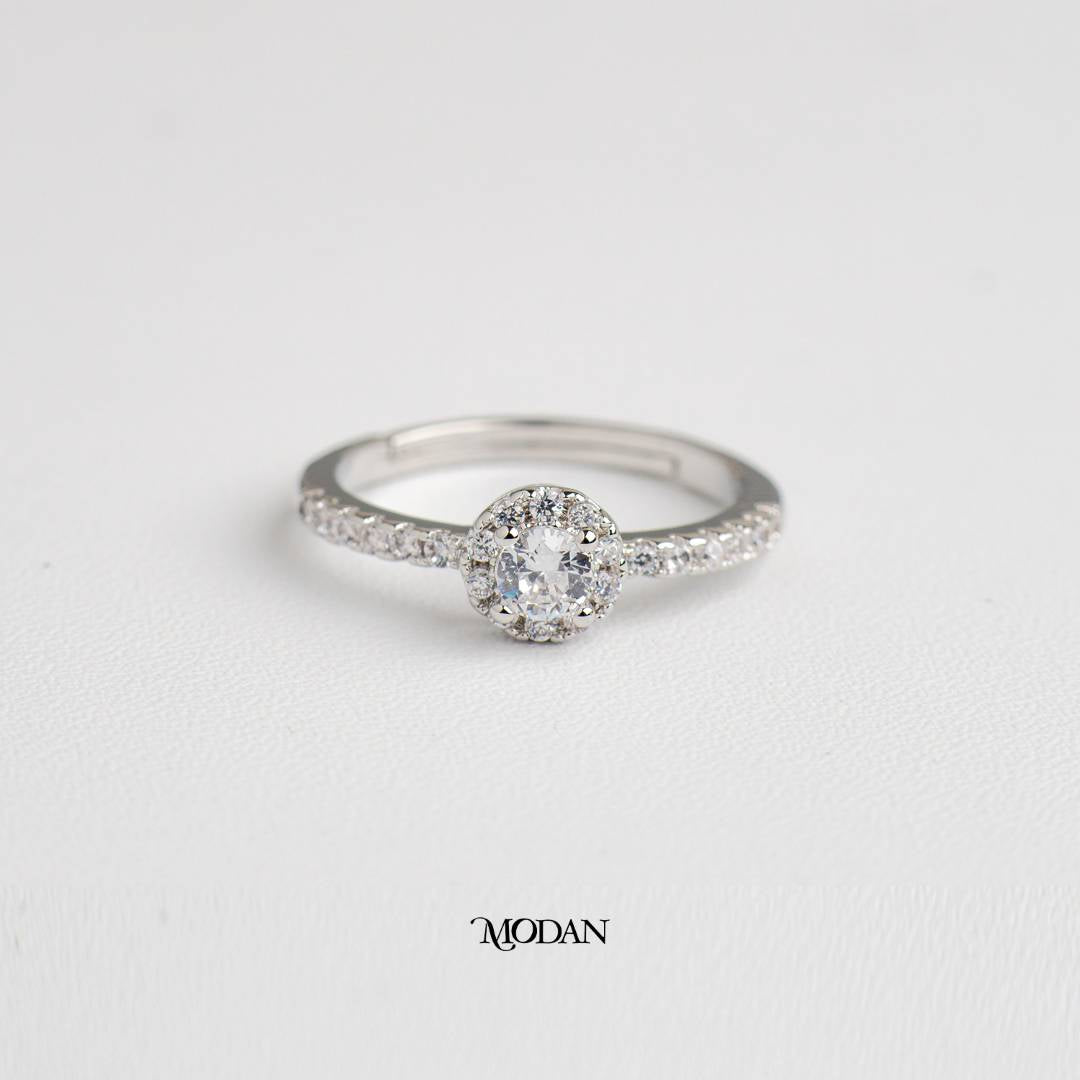 Dainty Sparkling Round Slim Ring Cincin Bulat Ramping Hypoallergenic Gold Plated