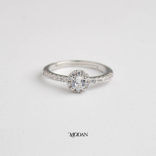 Dainty Sparkling Round Slim Ring Cincin Bulat Ramping Hypoallergenic Gold Plated