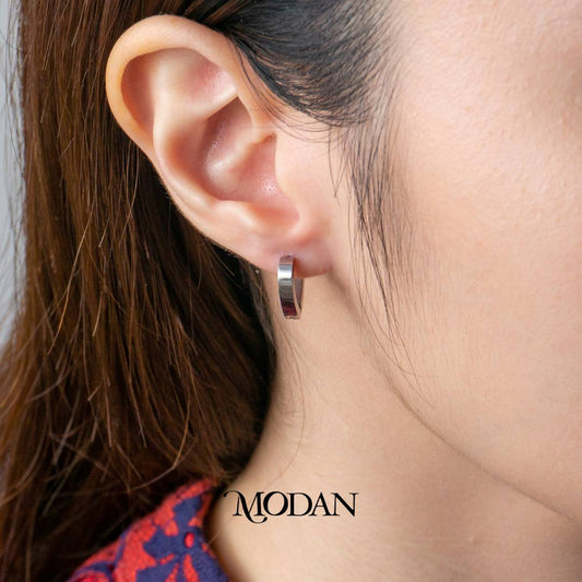 Plain Heart Hoops Earrings Anting Hati Polos Stainless Steel
