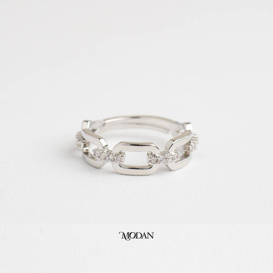 Elegant Paperclip Chain Link Ring Cincin Paperclip Elegant Hypoallergenic Gold Plated