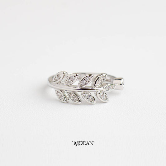 Dainty Olive Leaf Ring Cincin Daun Zaitun Hypoallergenic Gold Plated