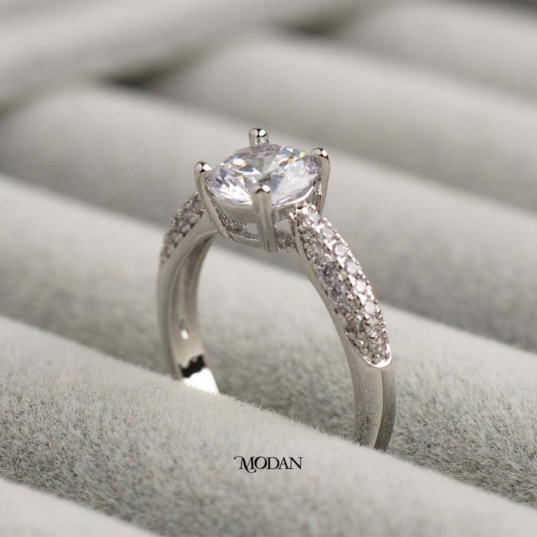 Simple Micro Paved Round Ring Cincin Pesta Simple Hypoallergenic Gold Plated