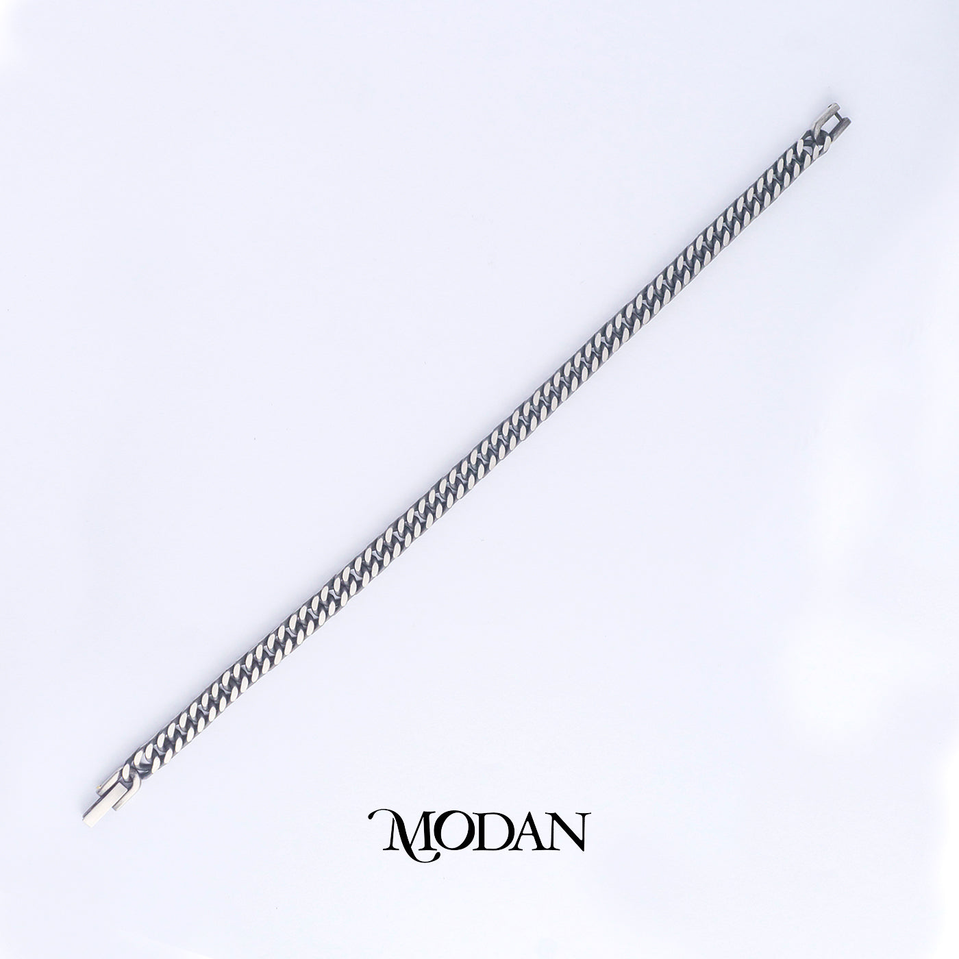 (22cm) Titanium Antique Miami Cuban Chain Men’s Bracelet Gelang Rantai Pria Hypoallergenic Stainless Steel