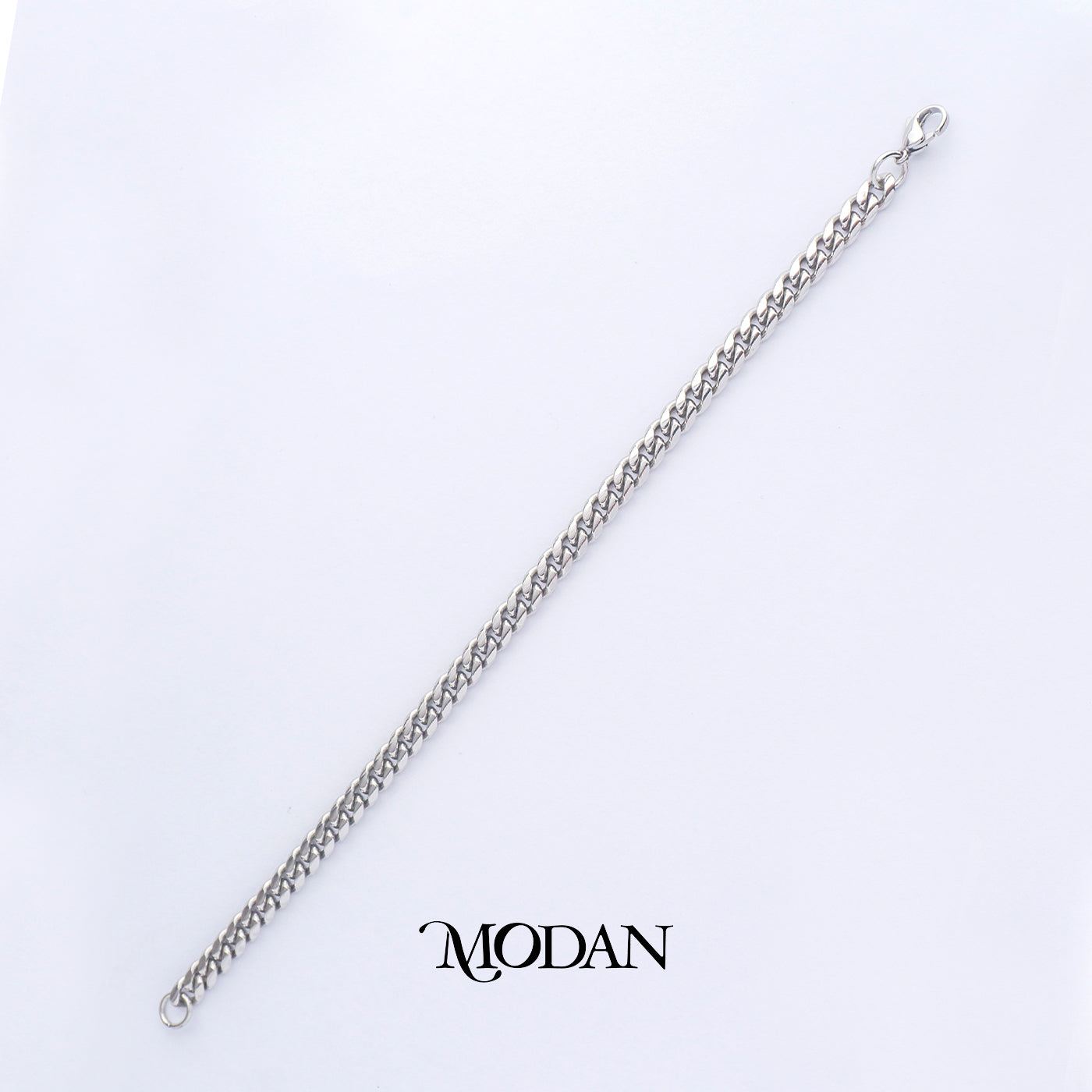 (21cm) Titanium Antique Miami Cuban Chain Men’s Bracelet Gelang Rantai Pria Hypoallergenic Stainless Steel