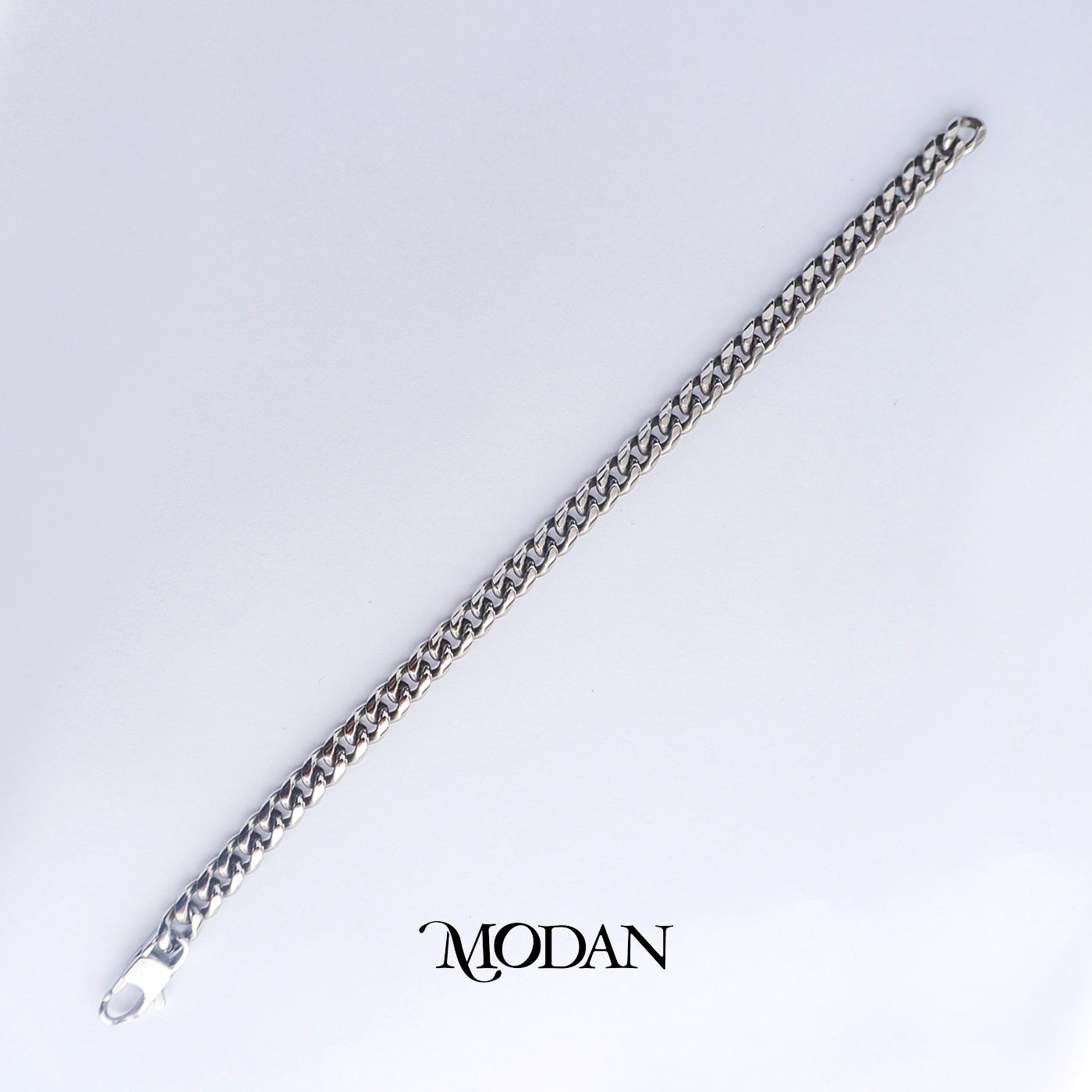(21cm)(6mm) Titanium Miami Cuban Chain Men’s Bracelet Gelang Rantai Pria Hypoallergenic Stainless Steel