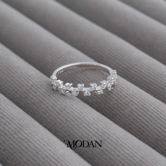 Sparkling Zig-Zag Mini Square Ring Cincin Kotak Kecil Zig-Zag Hypoallergenic Gold Plated