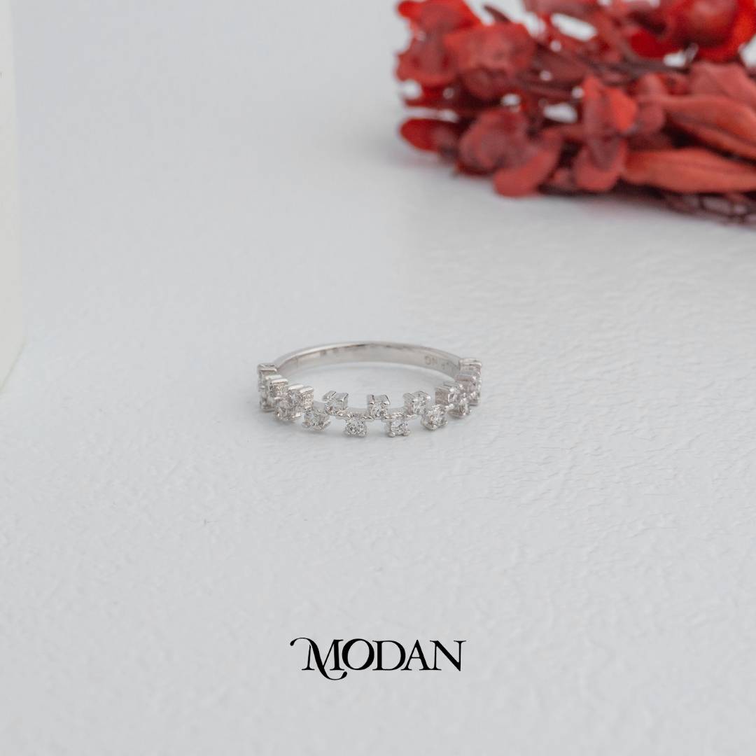 Sparkling Zig-Zag Mini Square Ring Cincin Kotak Kecil Zig-Zag Hypoallergenic Gold Plated