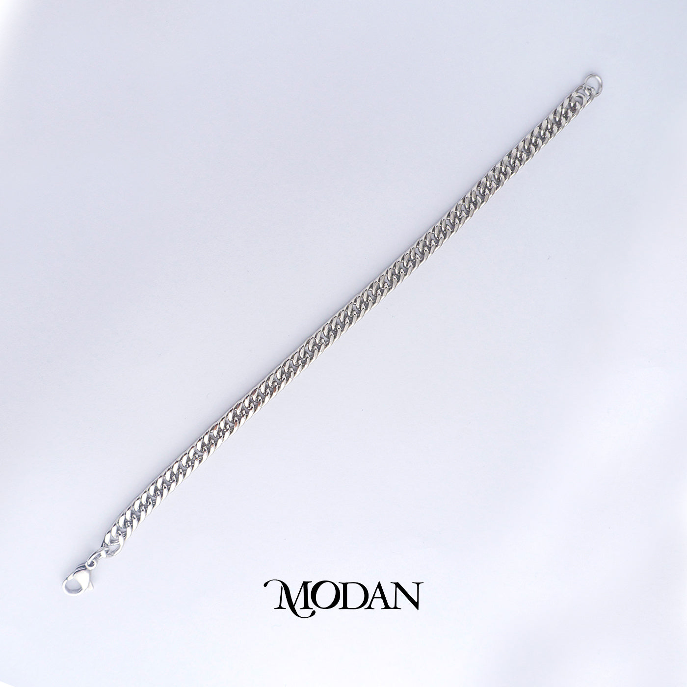 (21.5cm) Titanium Antique Miami Cuban Chain Men’s Bracelet Gelang Rantai Pria Hypoallergenic Stainless Steel