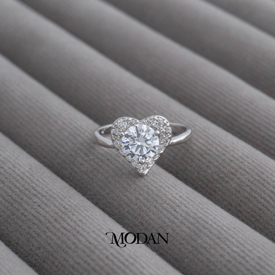 Sweet Sparkling Heart Solitaire Ring Cincin Hati Mata Satu Hypoallergenic Gold Plated