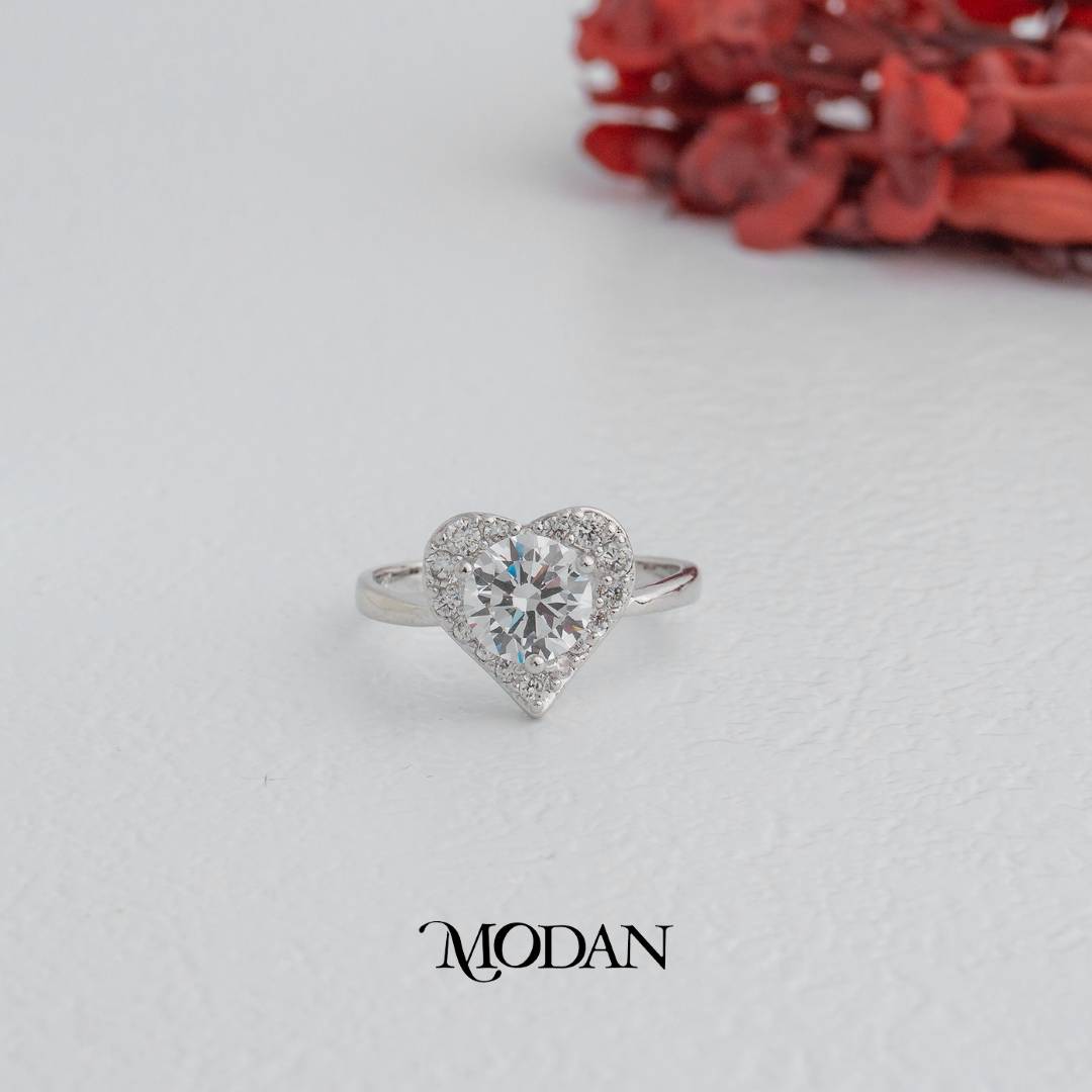 Sweet Sparkling Heart Solitaire Ring Cincin Hati Mata Satu Hypoallergenic Gold Plated