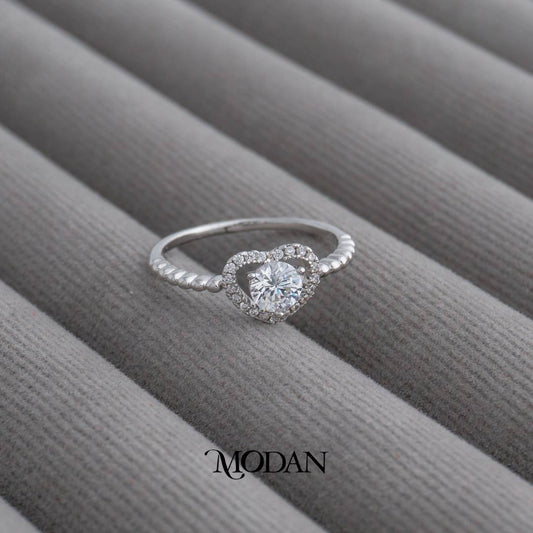 Twisted Spiral Heart Ring Cincin Hati Spiral Hypoallergenic Gold Plated