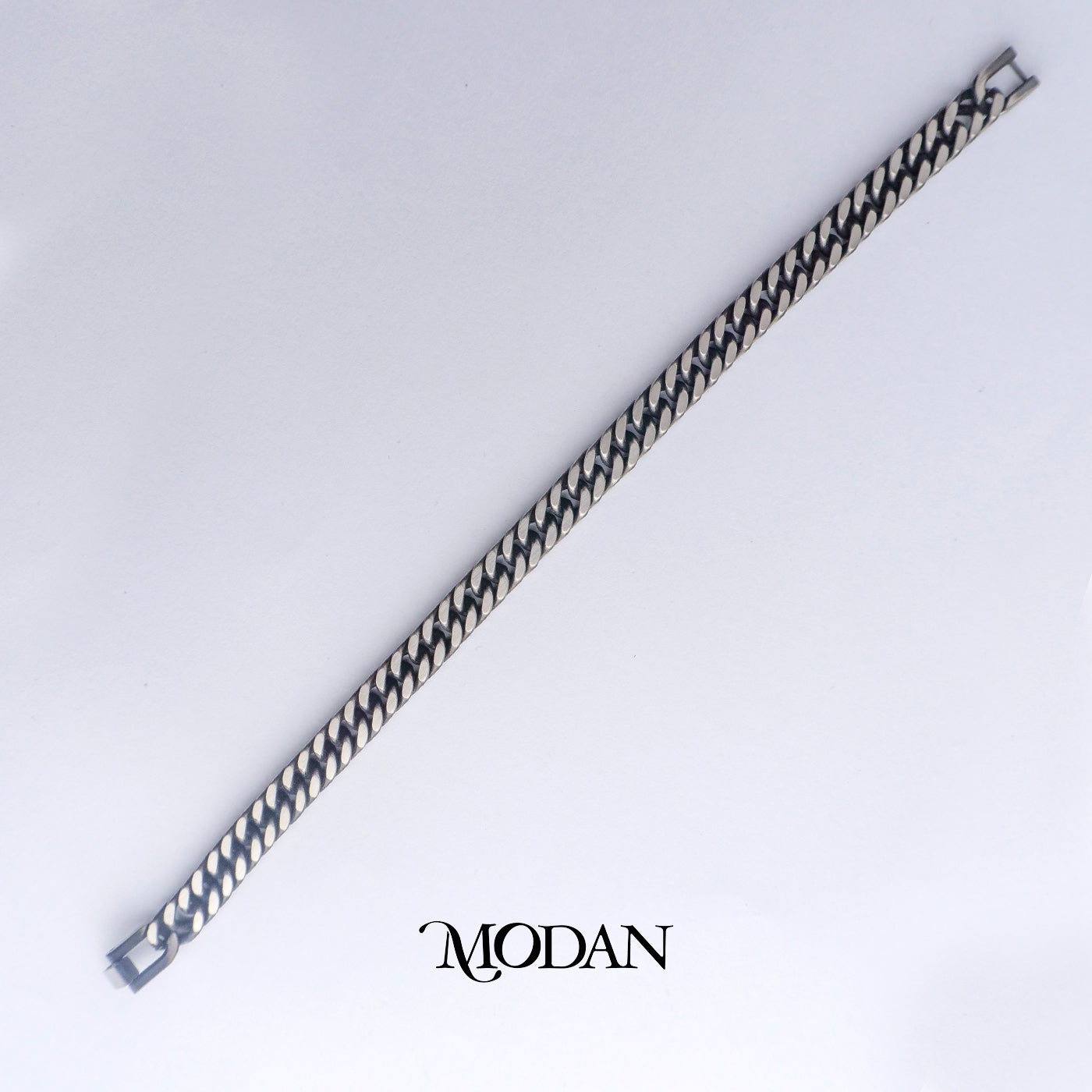 (21cm) (8mm) Titanium Antique Statement Miami Cuban Chain Men’s Bracelet Gelang Rantai Pria Hypoallergenic Stainless Steel