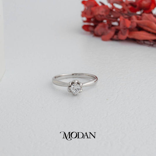 Minimalist Flower Solitaire Ring Cincin Bunga Minimalis Hypoallergenic Gold Plated