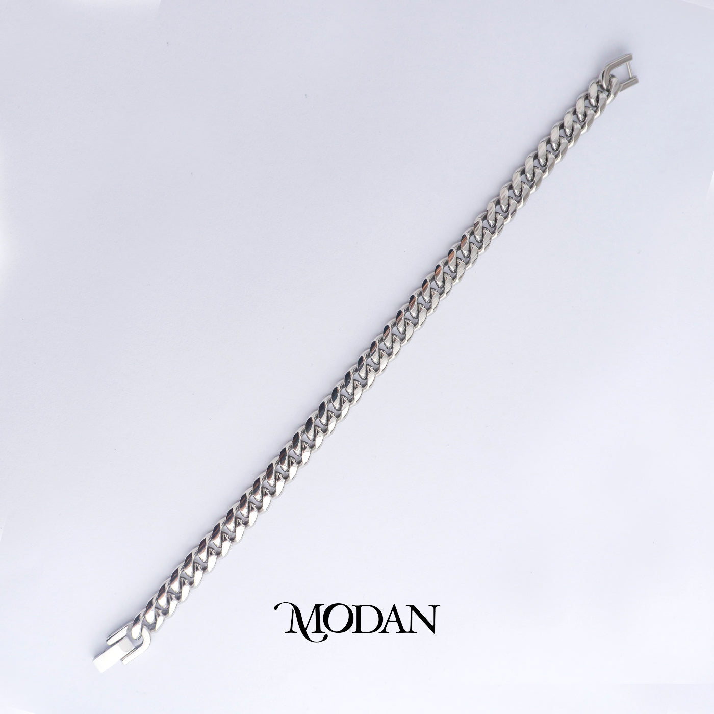 (21cm)(8mm) Titanium Miami Cuban Chain Men’s Bracelet Gelang Rantai Pria Hypoallergenic Stainless Steel