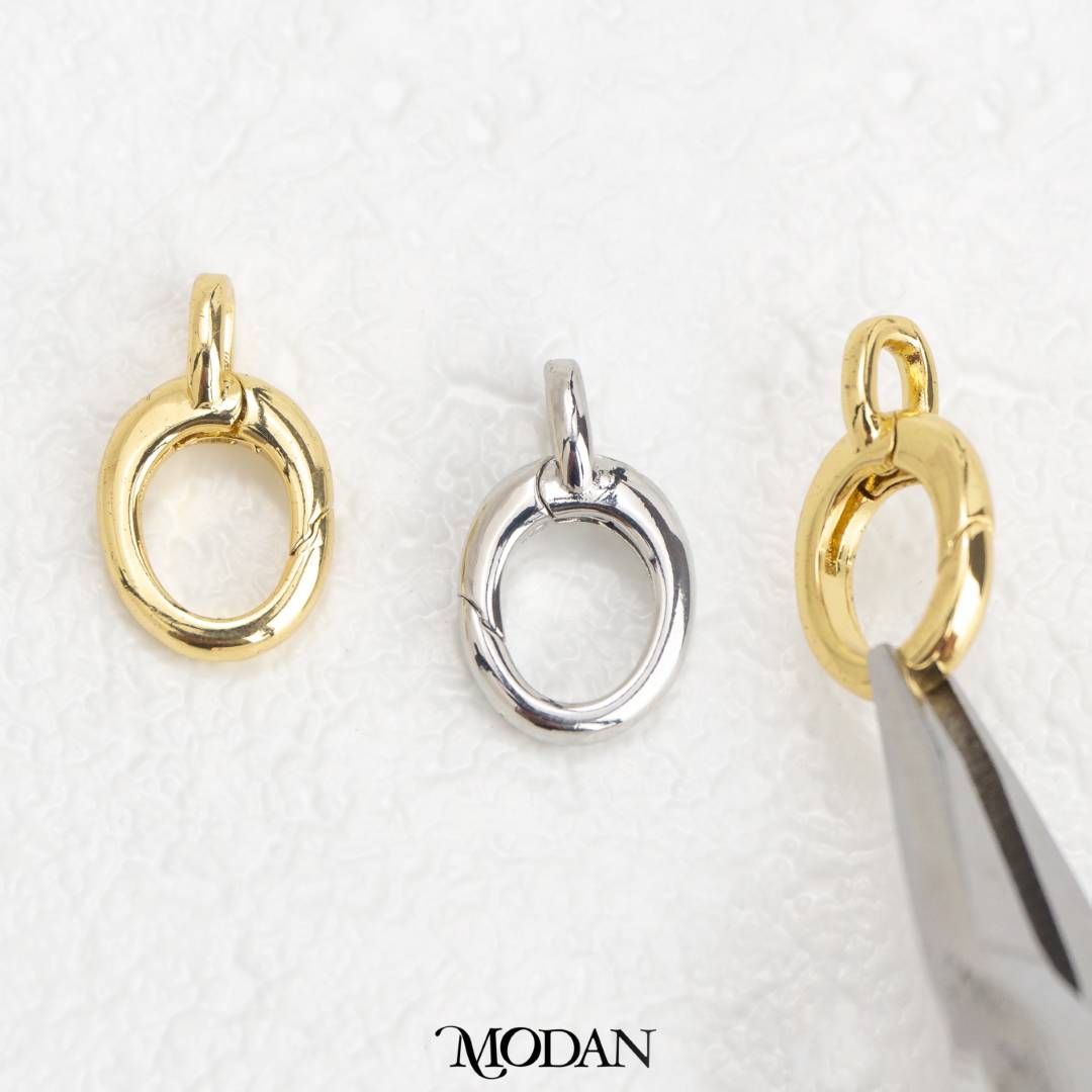 Oval Push Triggerless Clasps DIY Necklace Closure Pengait Oval Aksesoris Hypoallergenic Gold Filled