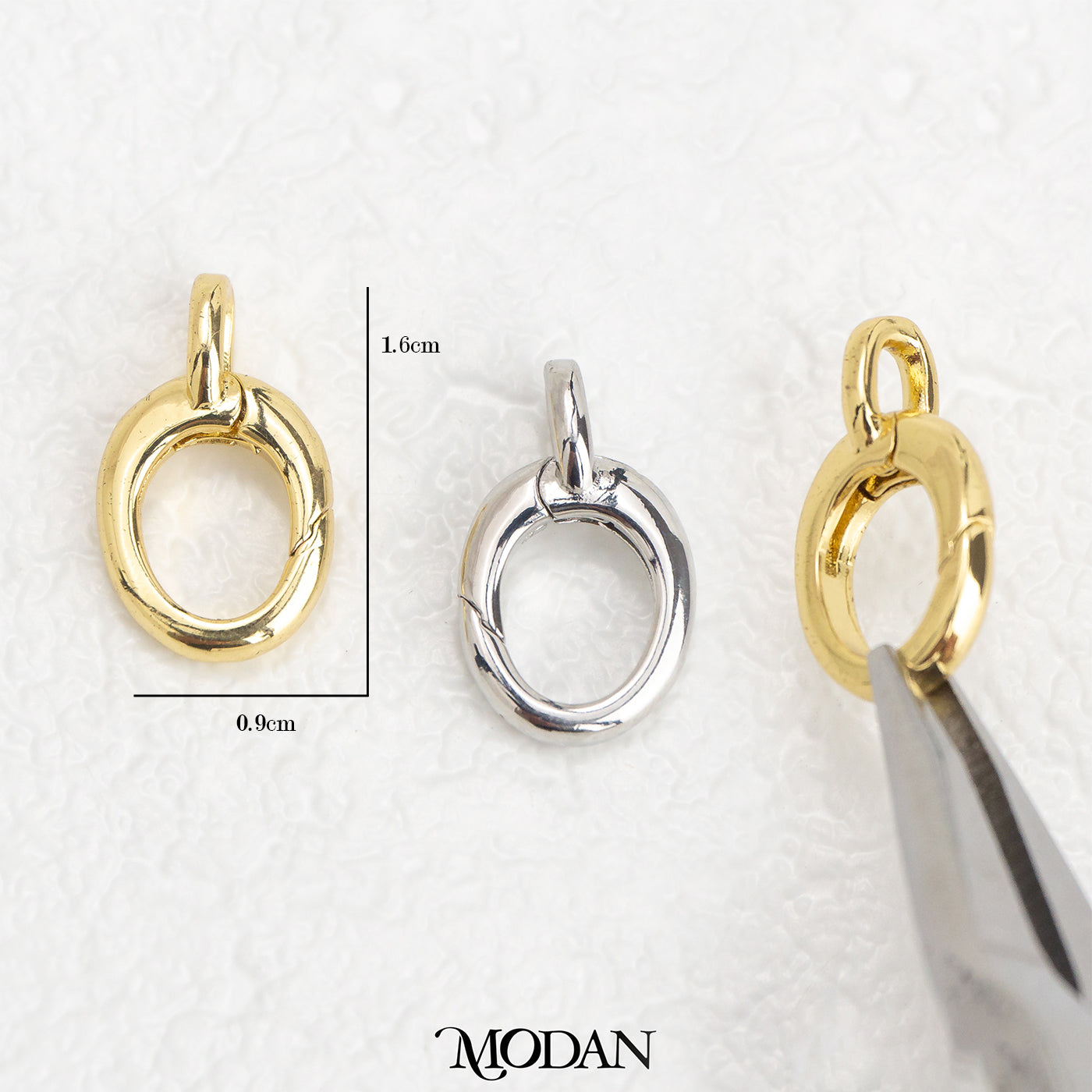 Oval Push Triggerless Clasps DIY Necklace Closure Pengait Oval Aksesoris Hypoallergenic Gold Filled