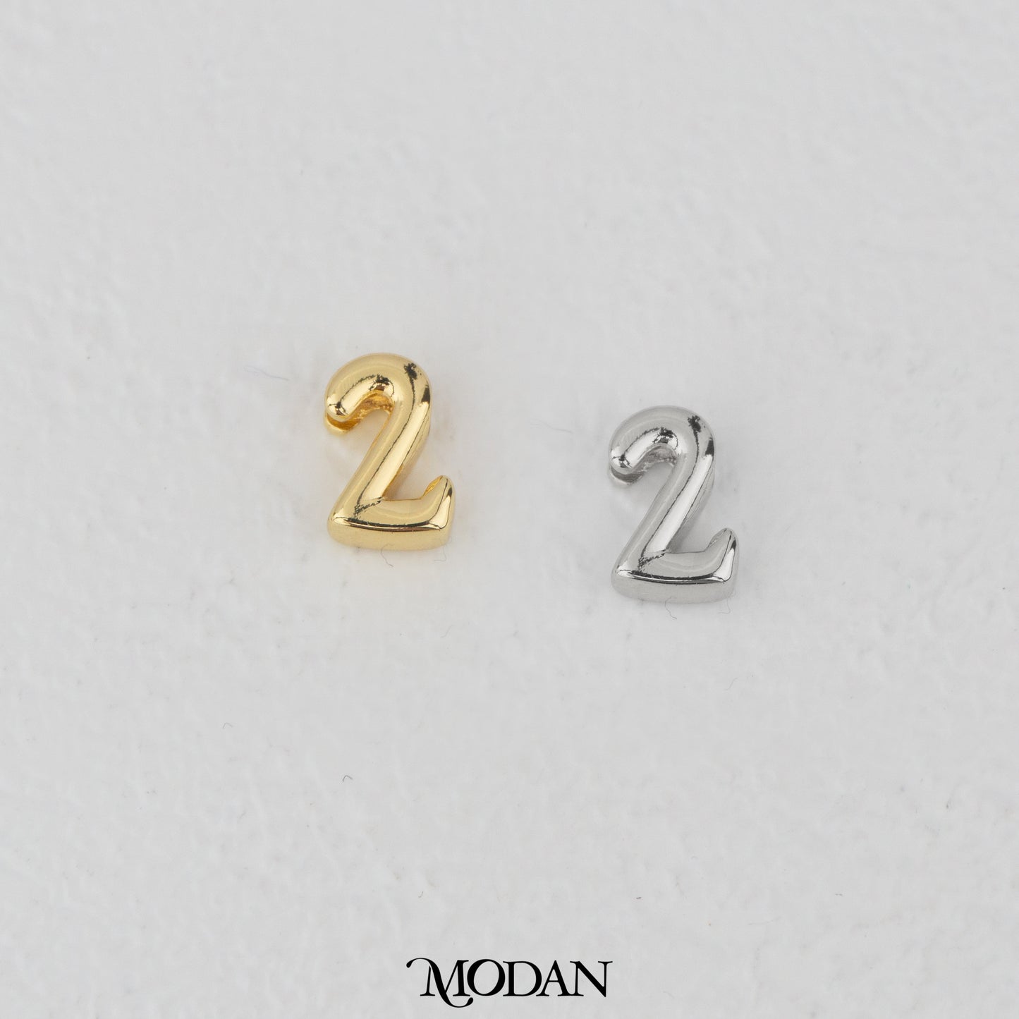 Mini Plain Numbers DIY Beads Charm Manik Liontin Kalung/Gelang Angka 0-9 Polos Hypoallergenic Gold Filled