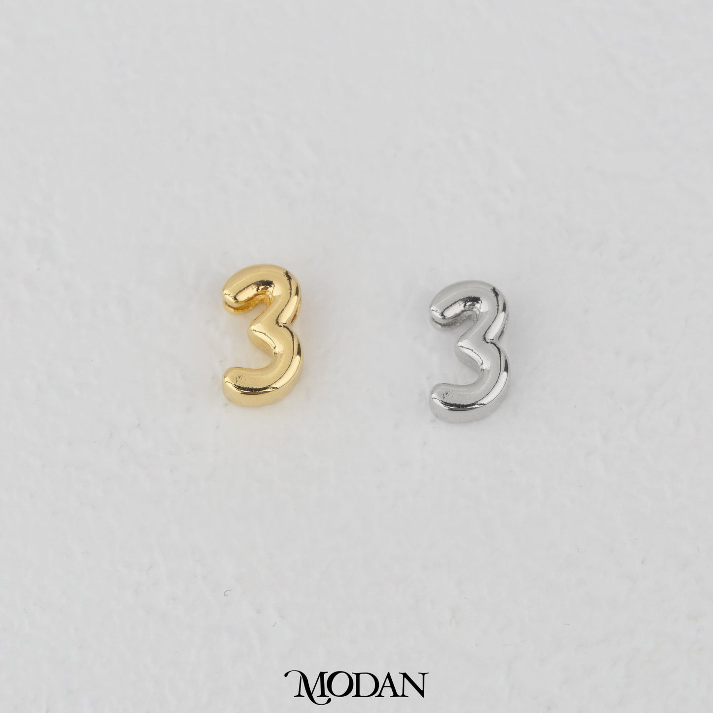 Mini Plain Numbers DIY Beads Charm Manik Liontin Kalung/Gelang Angka 0-9 Polos Hypoallergenic Gold Filled