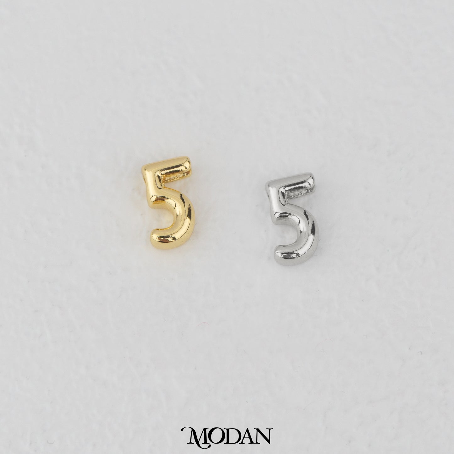 Mini Plain Numbers DIY Beads Charm Manik Liontin Kalung/Gelang Angka 0-9 Polos Hypoallergenic Gold Filled