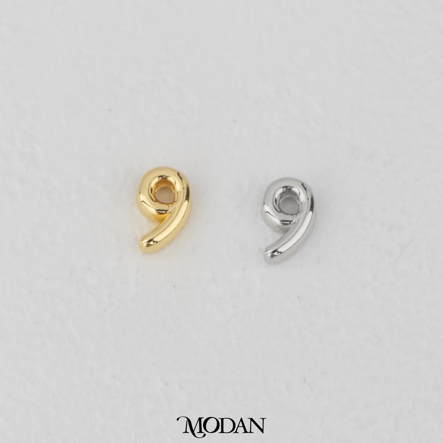 Mini Plain Numbers DIY Beads Charm Manik Liontin Kalung/Gelang Angka 0-9 Polos Hypoallergenic Gold Filled