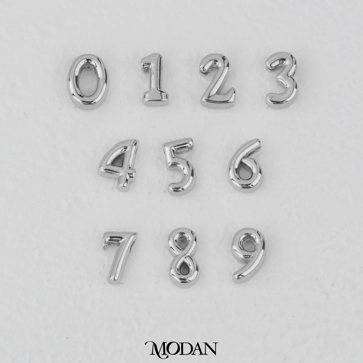 Mini Plain Numbers DIY Beads Charm Manik Liontin Kalung/Gelang Angka 0-9 Polos Hypoallergenic Gold Filled
