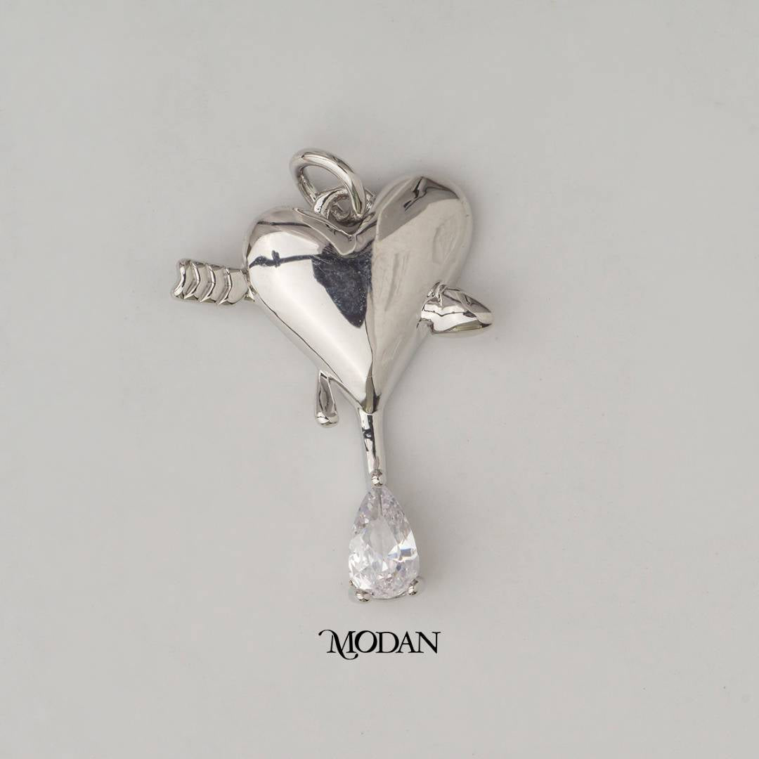 Love Heart Arrow DIY Charm Liontin Hati Hypoallergenic Gold Plated