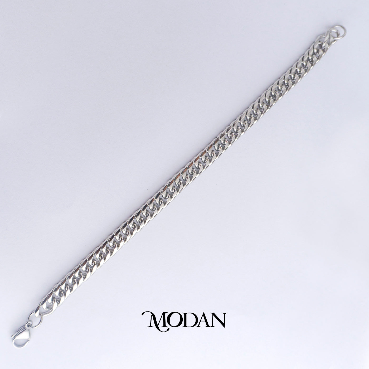 (22cm)(8mm) Titanium Miami Cuban Chain Men’s Bracelet Gelang Rantai Pria Hypoallergenic Stainless Steel