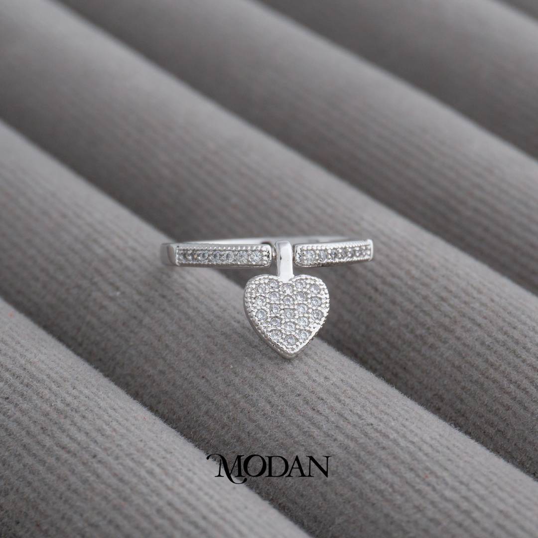 Sweet Dainty Heart Dangle Ring Cincin Gantung Bentuk Hati Hypoallergenic Gold Plated