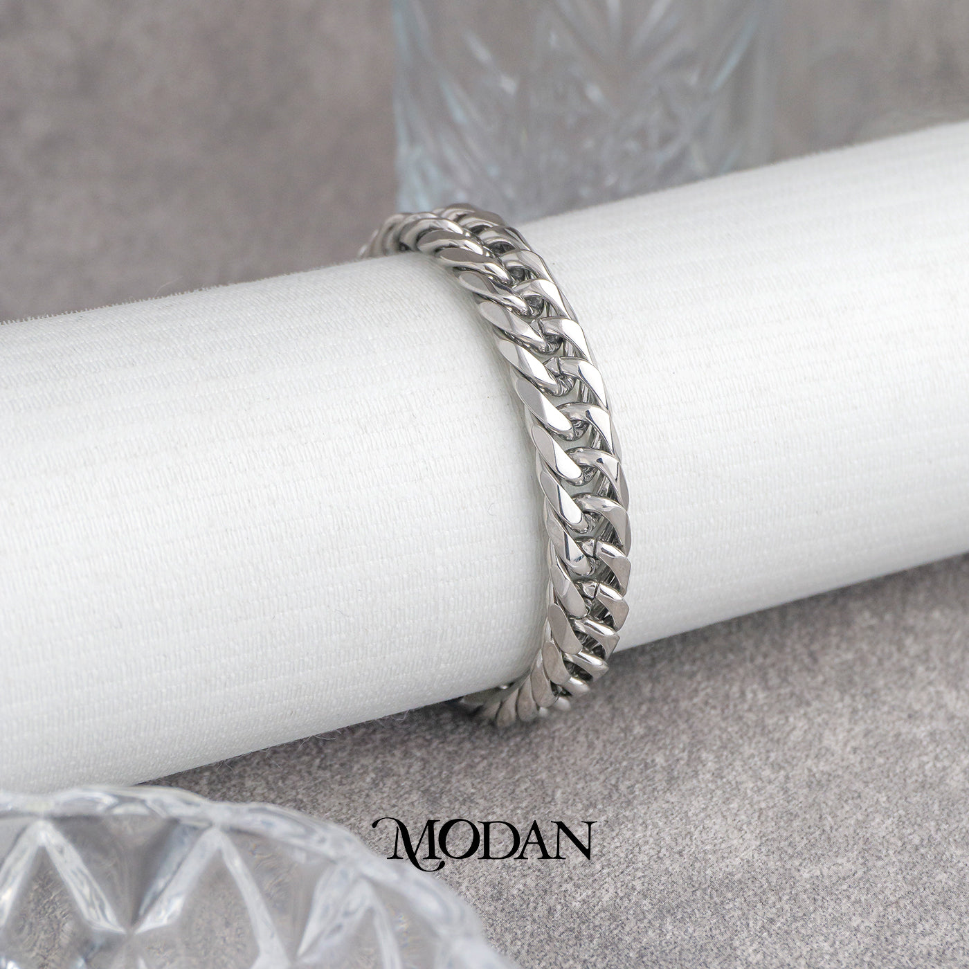 (22cm)(9mm) Titanium Miami Cuban Chain Men’s Bracelet Gelang Rantai Pria Hypoallergenic Stainless Steel