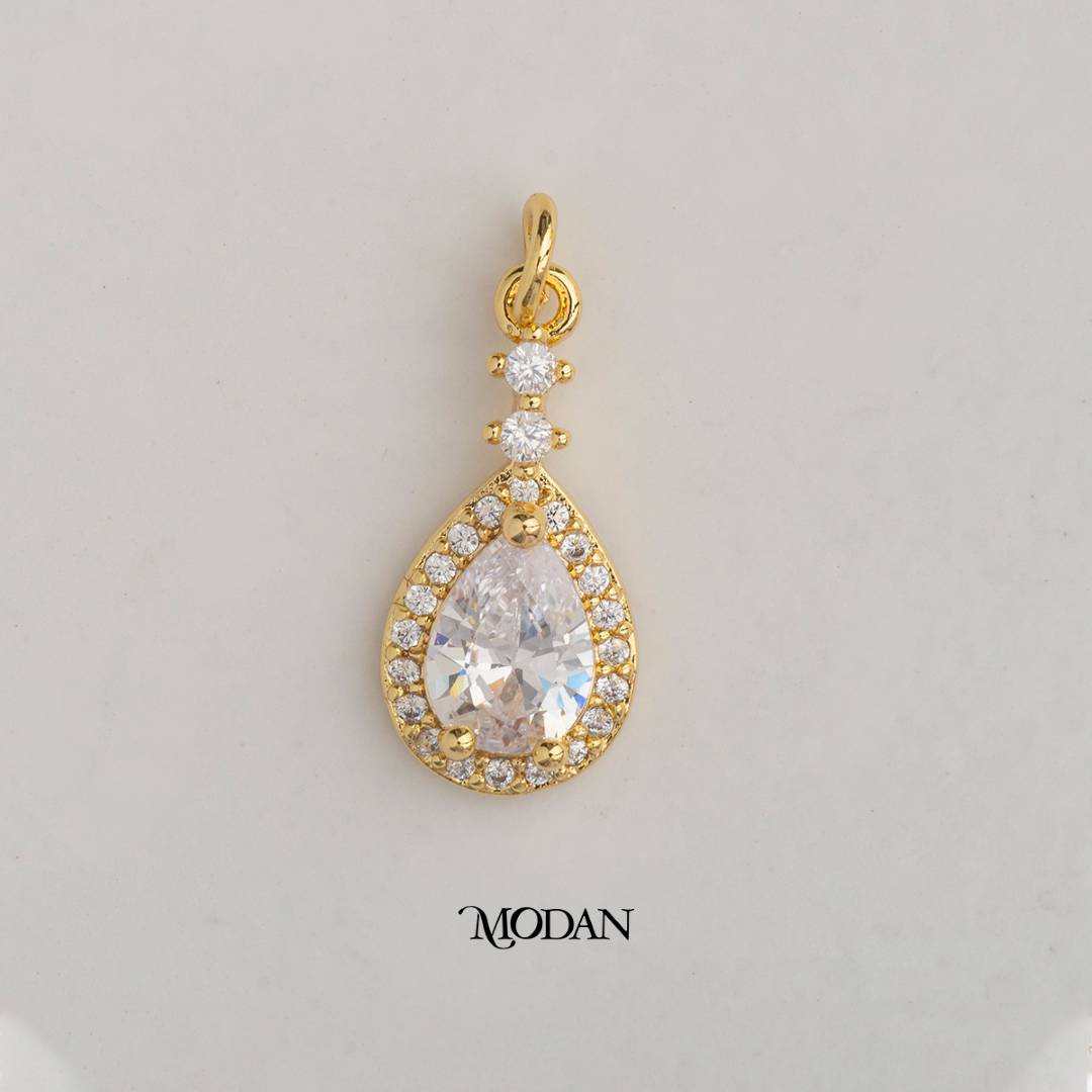 Colorful Mini Teardrop DIY Charm Liontin Tetes Air Pesta Hypoallergenic Gold Filled