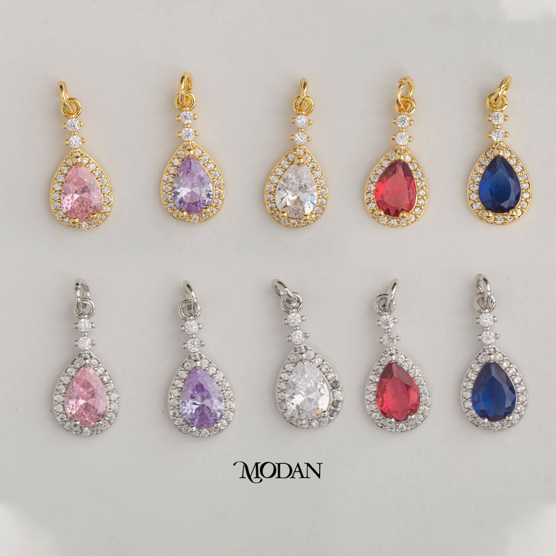 Colorful Mini Teardrop DIY Charm Liontin Tetes Air Pesta Hypoallergenic Gold Filled