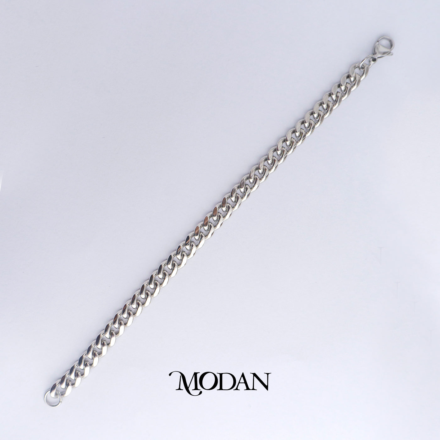 (22cm)(7.8mm) Titanium Miami Cuban Chain Men’s Bracelet Gelang Rantai Pria Hypoallergenic Stainless Steel