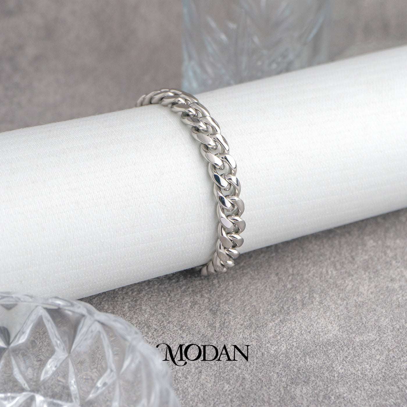 (22cm)(7.8mm) Titanium Miami Cuban Chain Men’s Bracelet Gelang Rantai Pria Hypoallergenic Stainless Steel