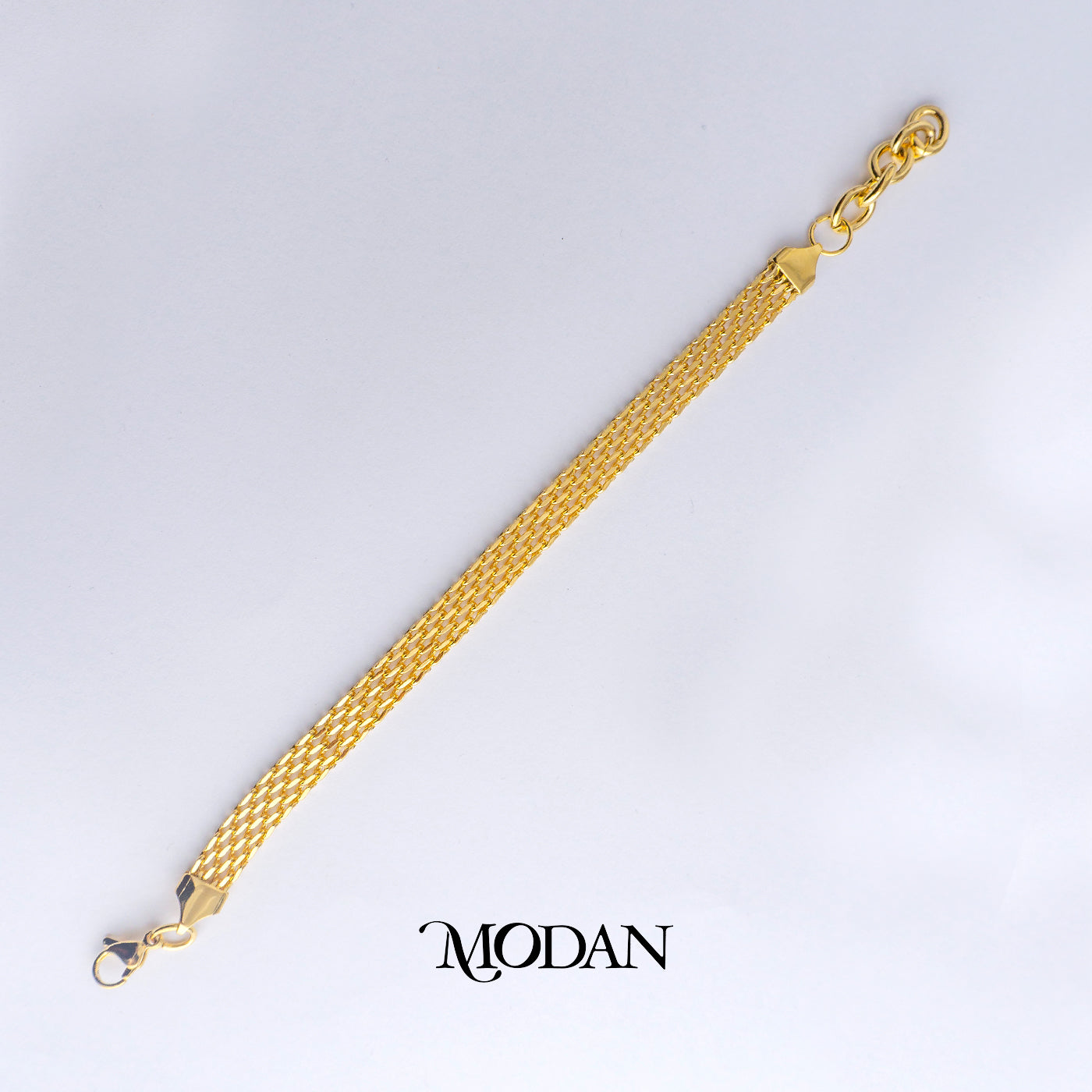 Titanium Men’s Golden Mesh Chain Gelang Rantai Pria Hypoallergenic Stainless Steel