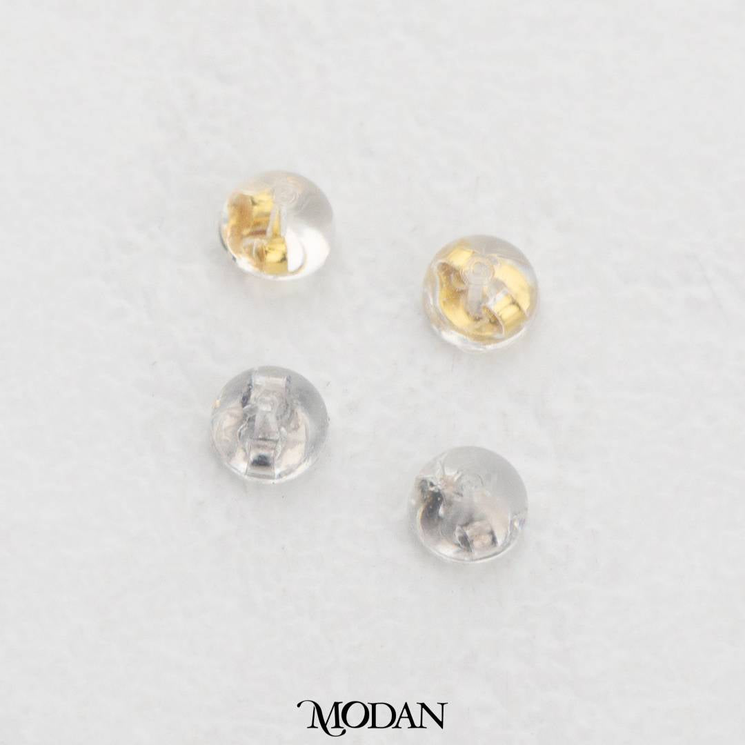 (5pasang) Silicone Earrings Stopper DIY Belakang Anting Penutup Anting Hypoallergenic Gold Plated