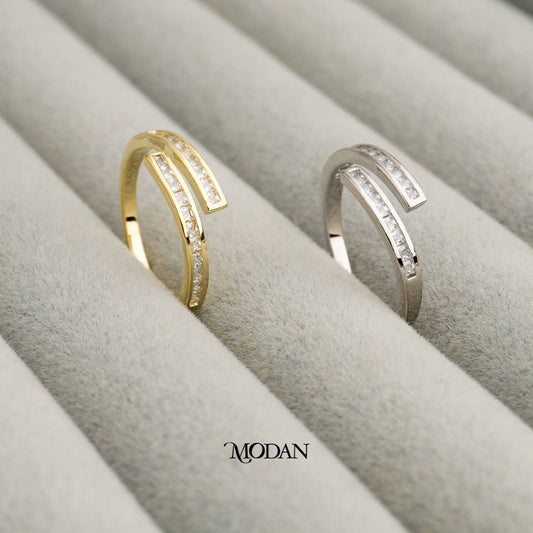 Baguette Bar Open Ring Cincin Terbuka Batang Baguette Hypoallergenic Gold Plated